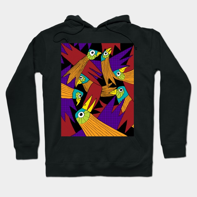 Parrot bird pattern in color Hoodie by Please Pass the Art